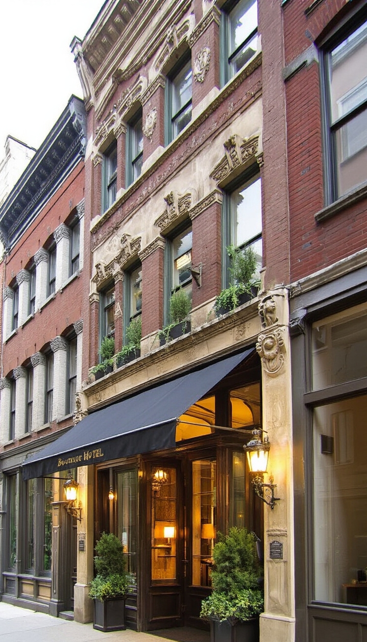 Building Graphic ideas - Historic Facades, Modern Boutique Hotels - The renovated historic building immediately grabs your attention....