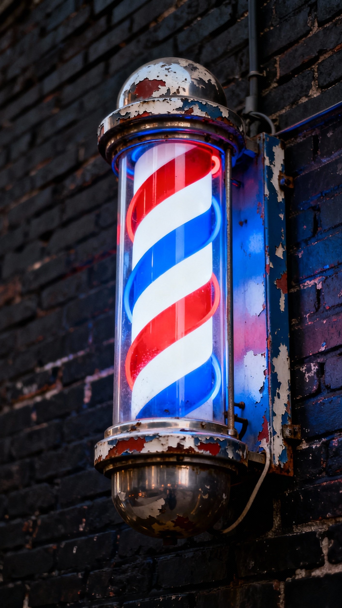 Urban City Photography - Neon Relics: Urban Stories in Light - The vintage barbershop sign practically jumps off the...