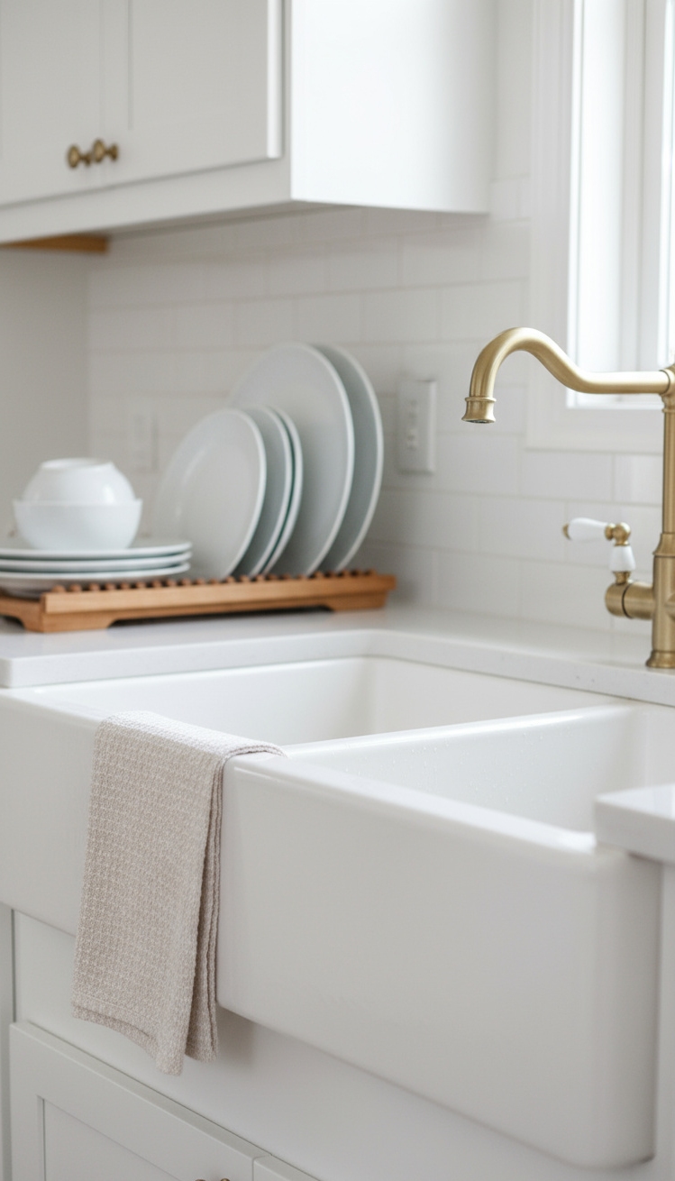 White Kitchen Ideas - White Kitchens: Farmhouse Sink Design - Imagine stepping into a kitchen bathed in soft,...
