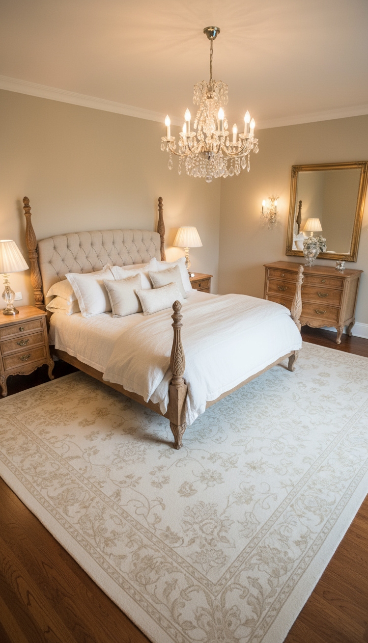 Neutral Rugs Bedroom - Neutral Rugs: Bedroom Elegance Defined - Neutral Rugs Bedroom - Step into this serene bedroom where a creamy,...