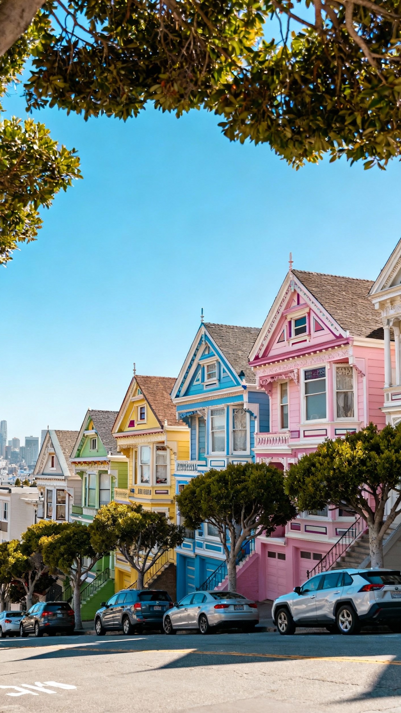 Urban City Photography - San Francisco's Painted Ladies: A Portrait - San Francisco's iconic Victorian houses burst with color...