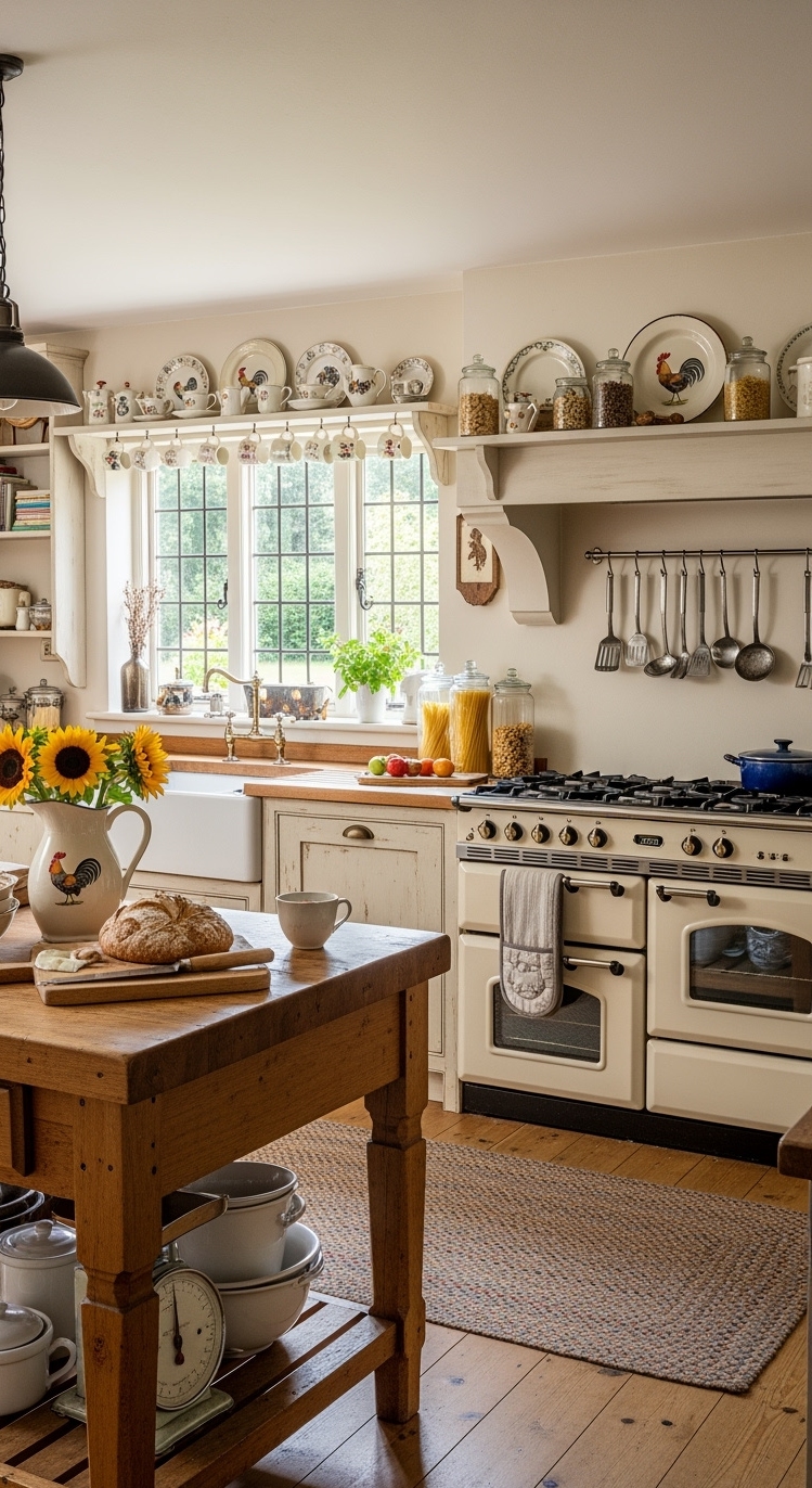 Country Kitchen Design - Country Kitchen Design: Wide Open Spaces - Sunlight streams into this inviting country kitchen, warming...