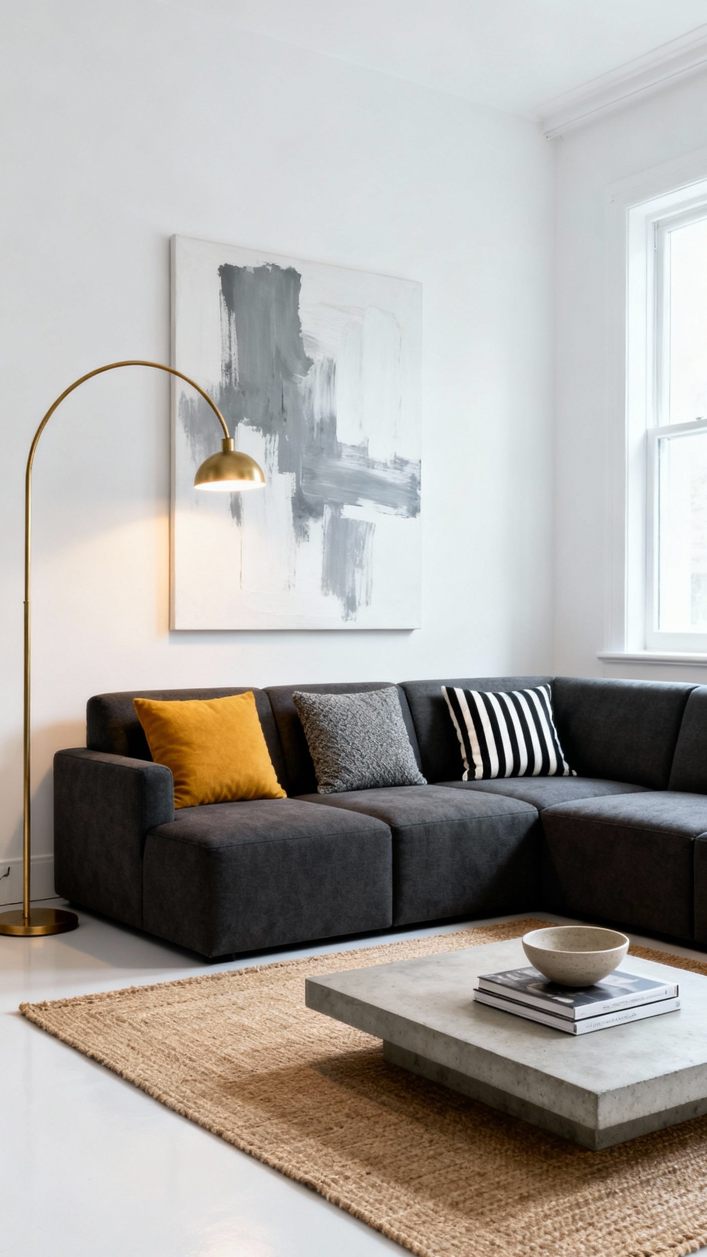 Dark Grey Couch Styling - Dark Grey Couch: Style It Right - Dark Grey Couch Styling - A dark grey, modular couch anchors this modern...