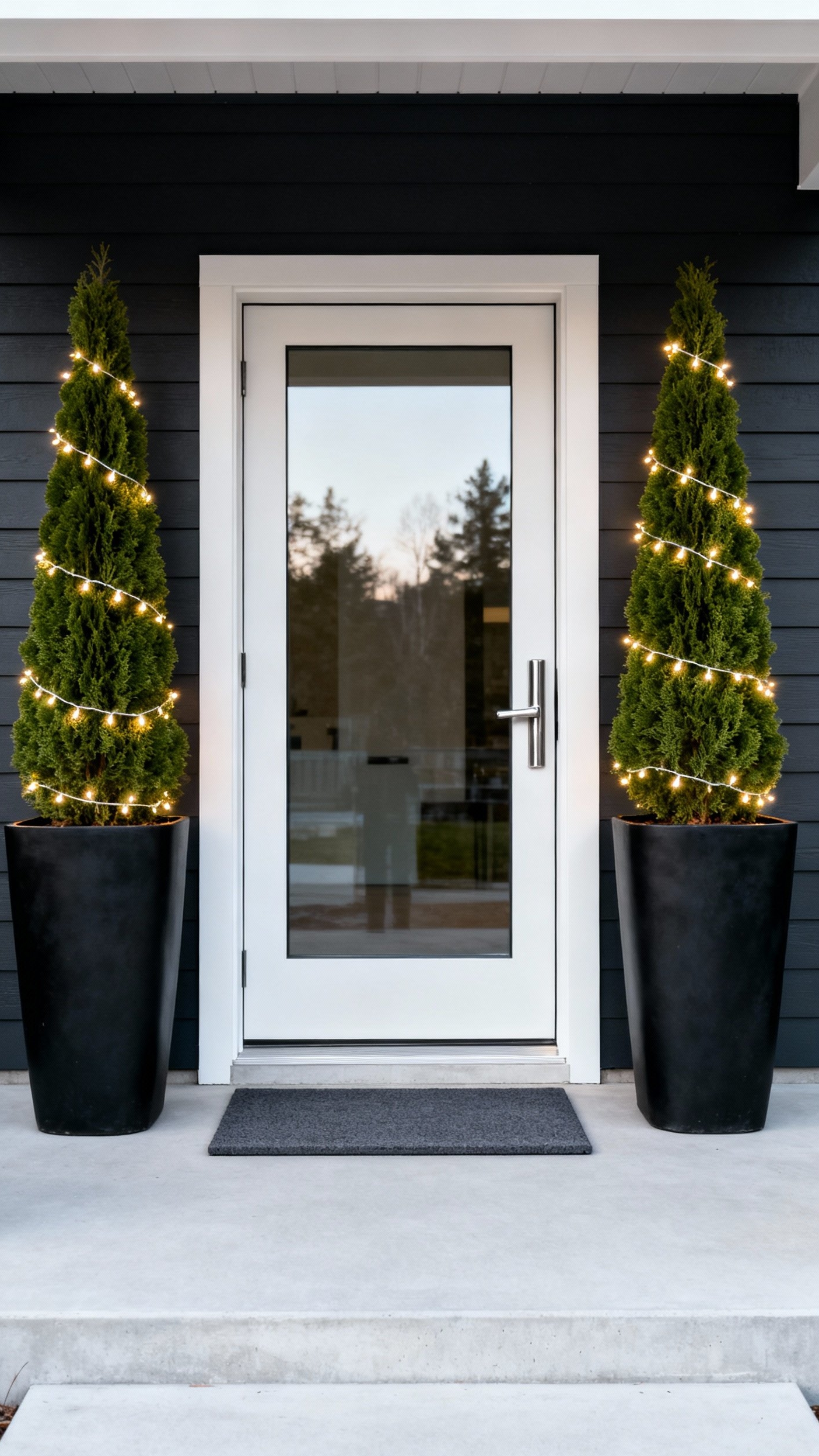 christmas porch decor ideas - Modern Christmas Porch Decor Ideas - christmas porch decor ideas - A modern minimalist Christmas porch greets visitors with...