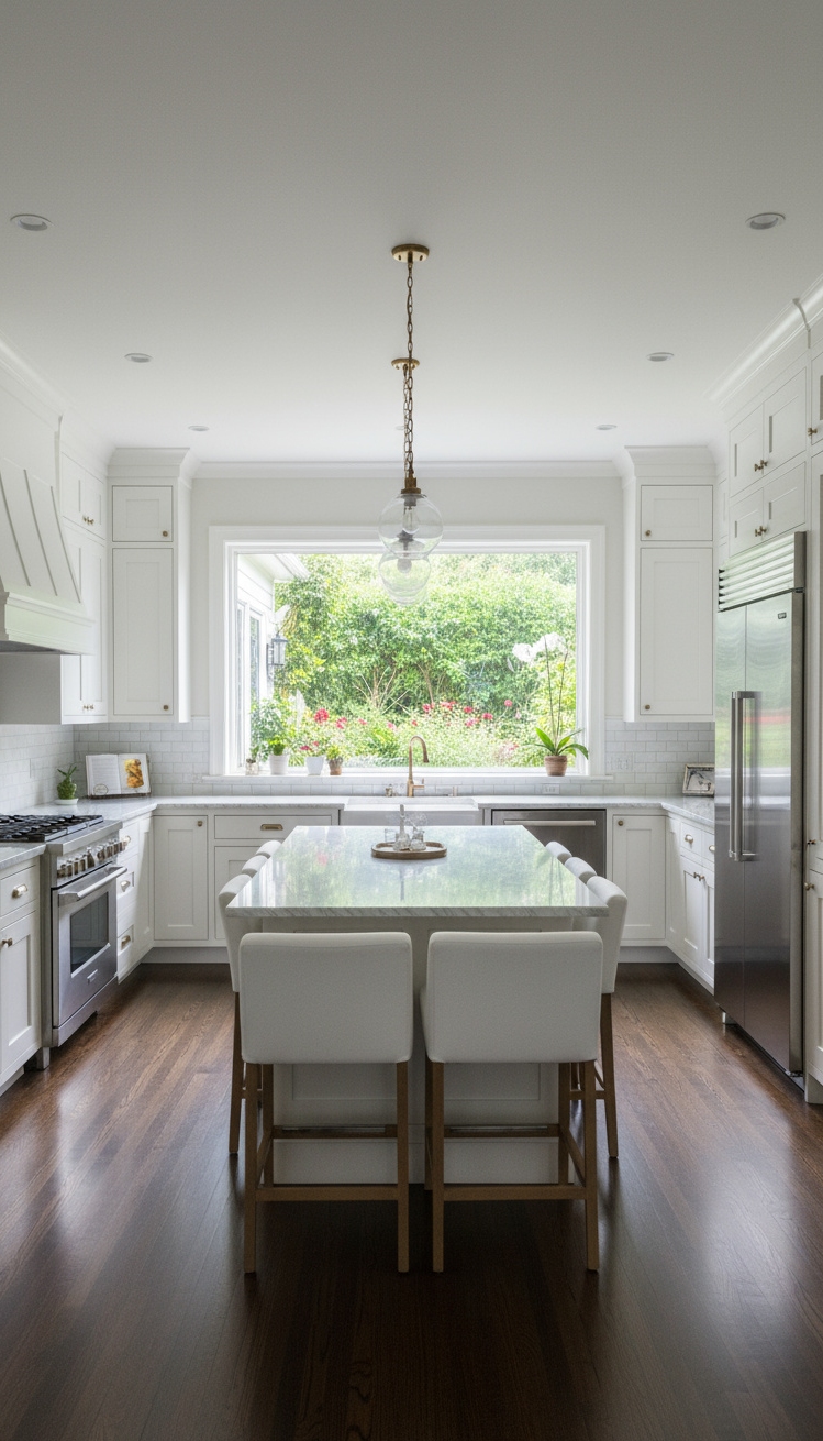 White Kitchen Ideas - White Kitchen Design: Bright & Airy - White Kitchen Ideas - Sunlight floods this serene white kitchen, bouncing off...