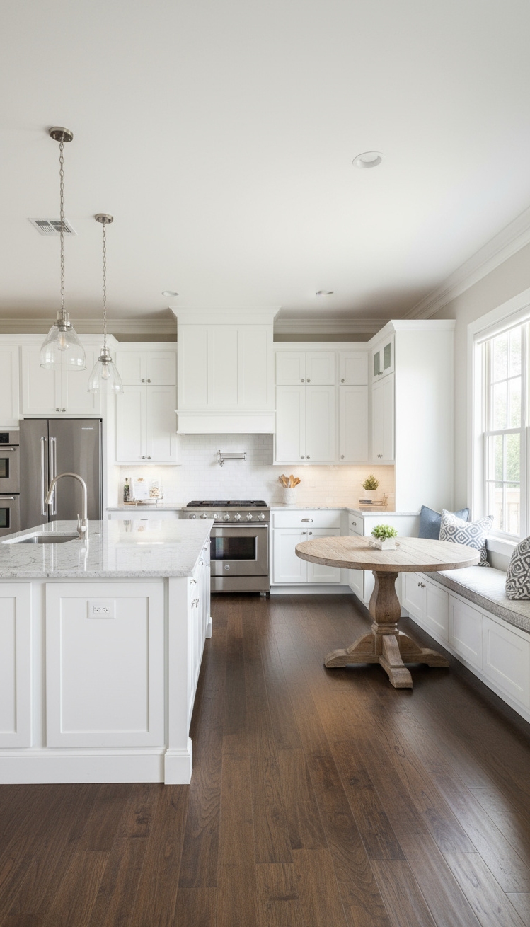 White Kitchen Ideas - White Kitchen Design: Bright & Transitional - Step into this bright and airy transitional kitchen,...