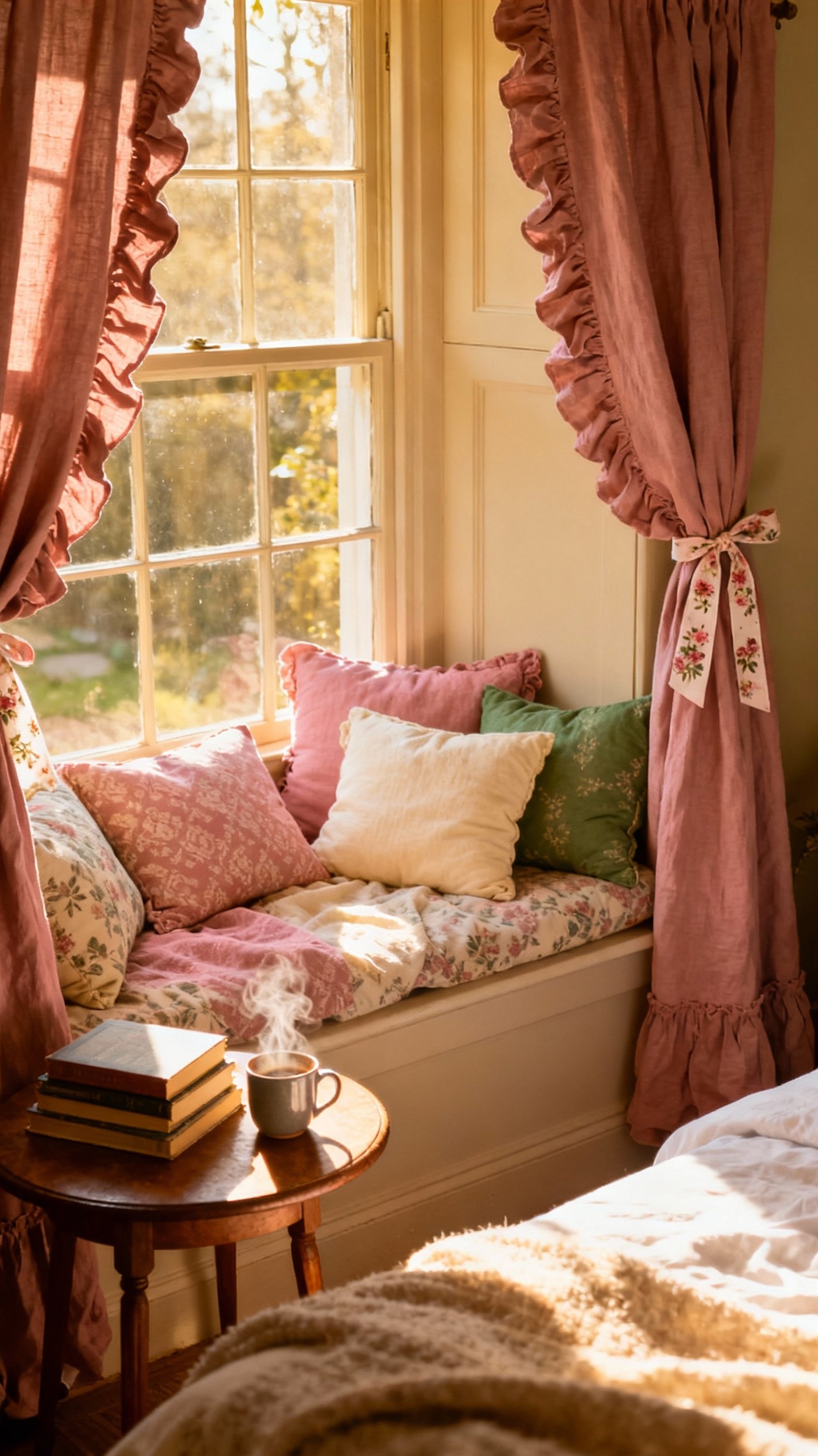 pink curtains bedroom ideas - Pink Curtains: Bedroom Bliss & Design - Dusty rose curtains steal the show in this...