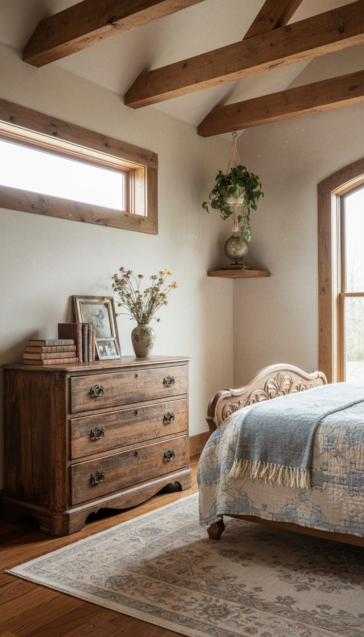 exposed beams bedroom - Exposed Beams: Bedroom Design Ideas - exposed beams bedroom - These beams command attention with their rough-hewn texture...