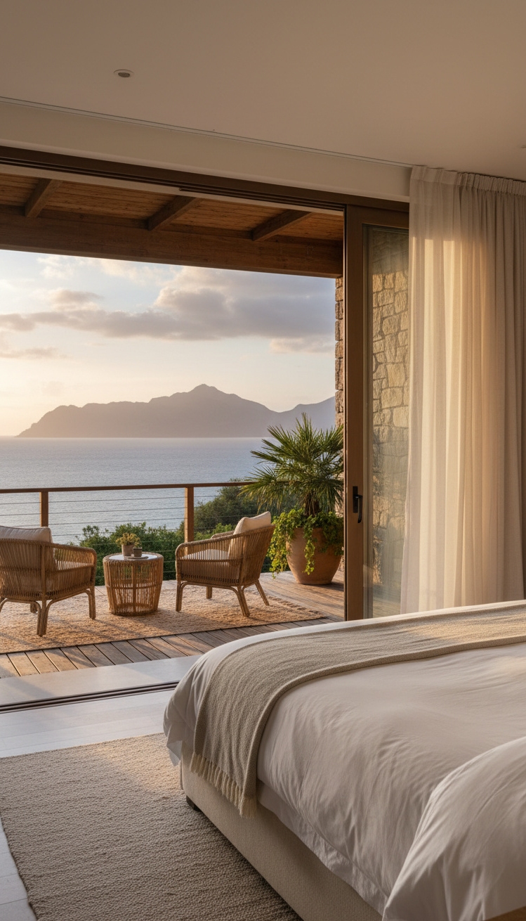 luxury bedroom master design - Luxury Bedrooms: Views and Balconies - The expansive glass doors blur the line between...