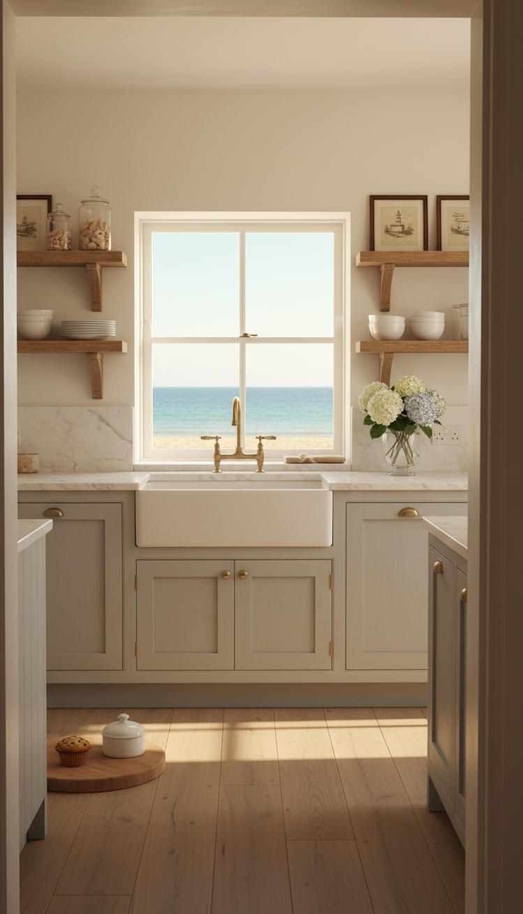 Beach Cottage Kitchens - Coastal Charm: Beach Cottage Kitchen Design - Beach Cottage Kitchens - This sun-drenched kitchen whispers of seaside serenity. Soft,...