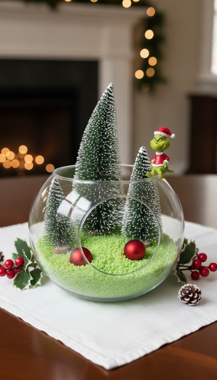 Grinch Centerpiece Ideas - Grinch Centerpiece: Simple Green Style - The Grinch centerpiece brings a playful touch to...
