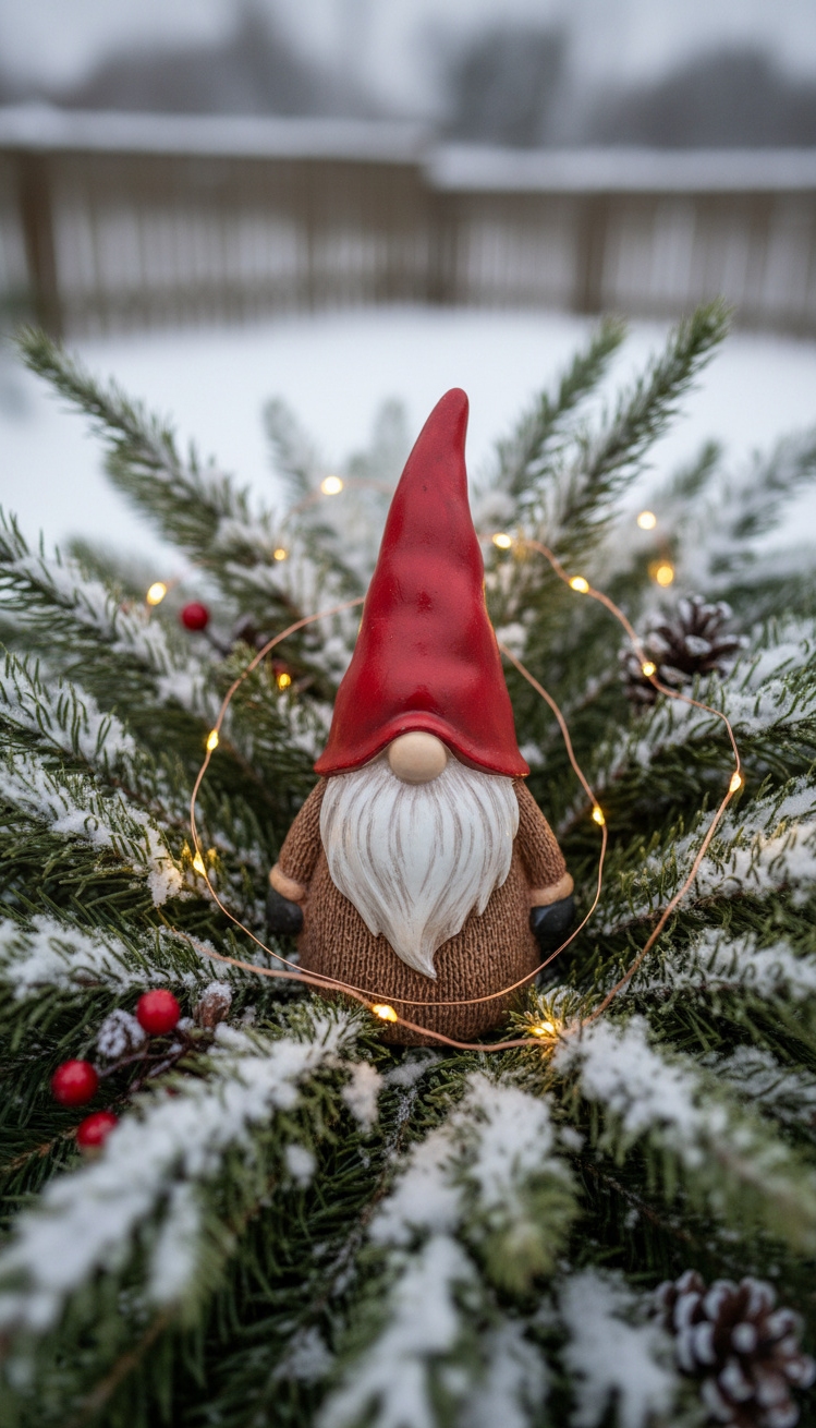 christmas garden decorations - Garden Christmas: Lights, Gnomes, and Greens - This <a href=