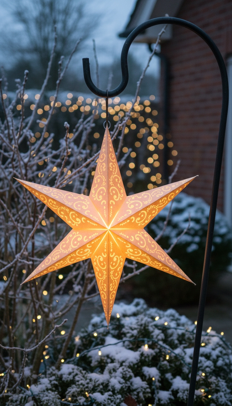 christmas garden decorations - Christmas Garden Star Lantern Designs - This Christmas star lantern casts a warm glow,...