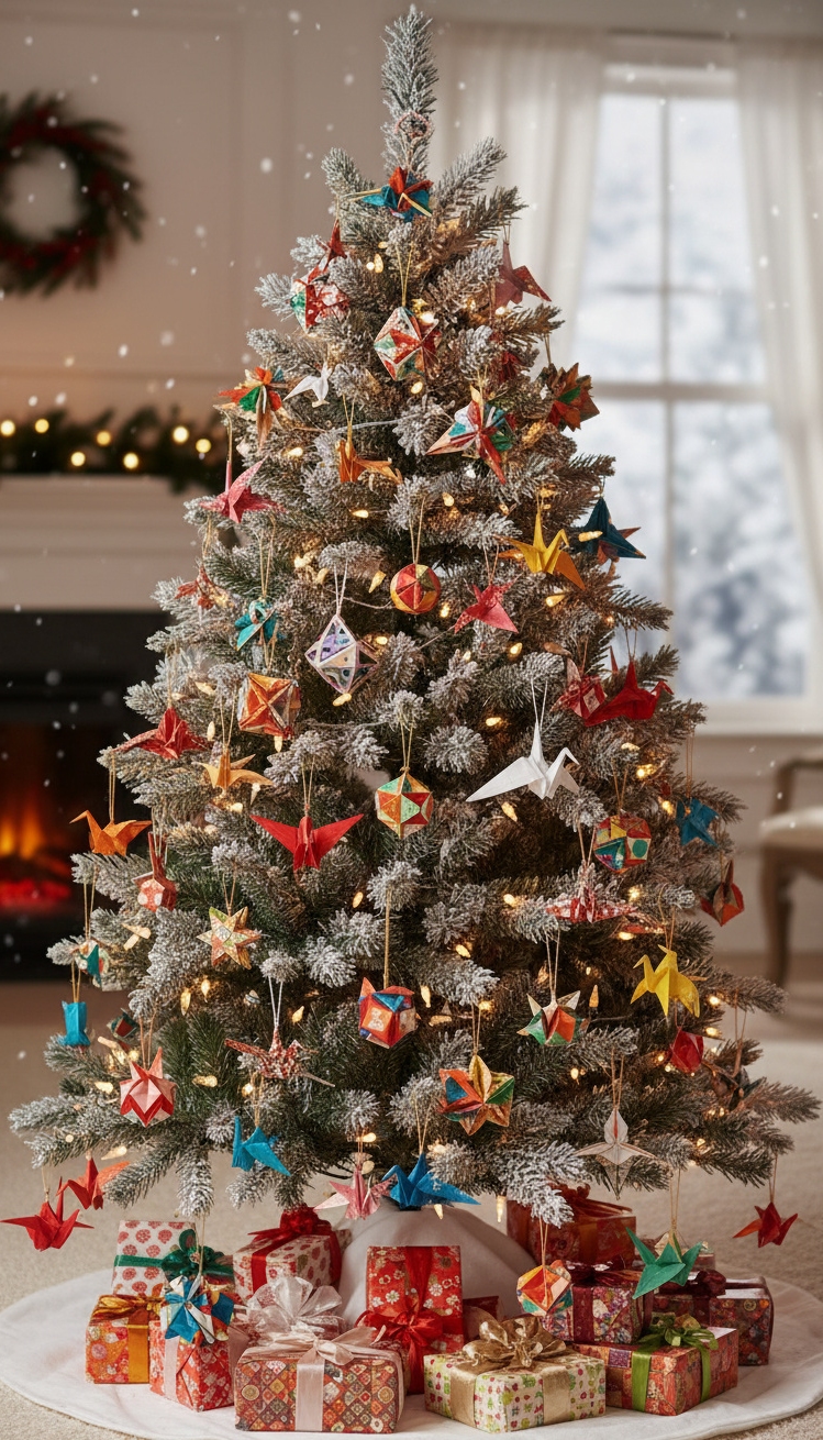 easy christmas ornaments - Design-Forward, Easy Christmas Ornament Ideas - These origami ornaments bring a burst of color...