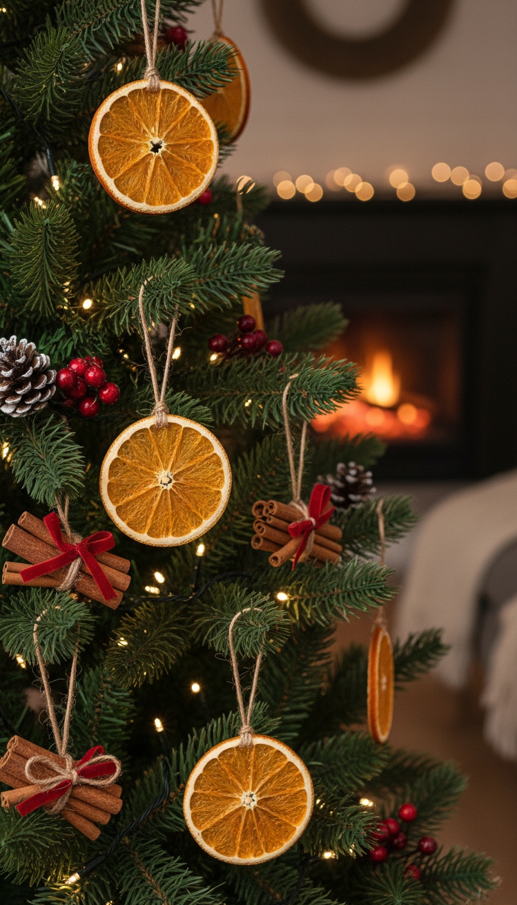 christmas ornament crafts - Ornaments: Natural Christmas Design - These dried orange ornaments bring a rustic, handmade...