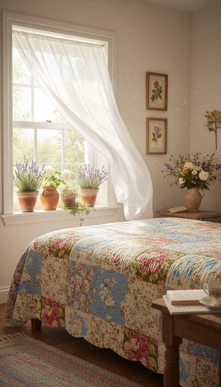 country-style bedroom - Breezy Country Bedrooms: Light and Airy - The open window is the heart of this...