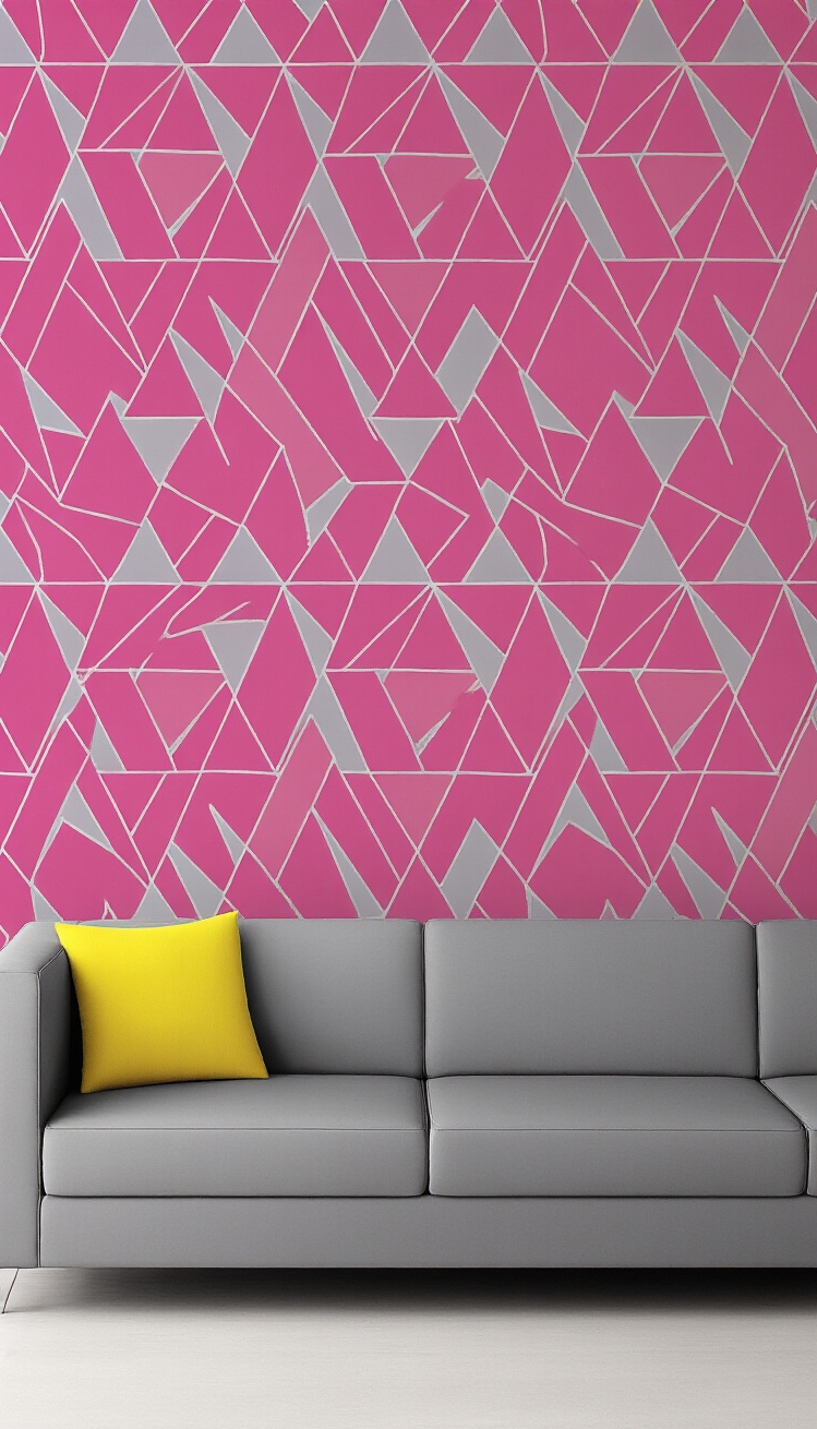 Deep Pink Wallpaper - Deep Pink Geometric Wallpaper Design - This deep pink geometric wallpaper commands attention with...