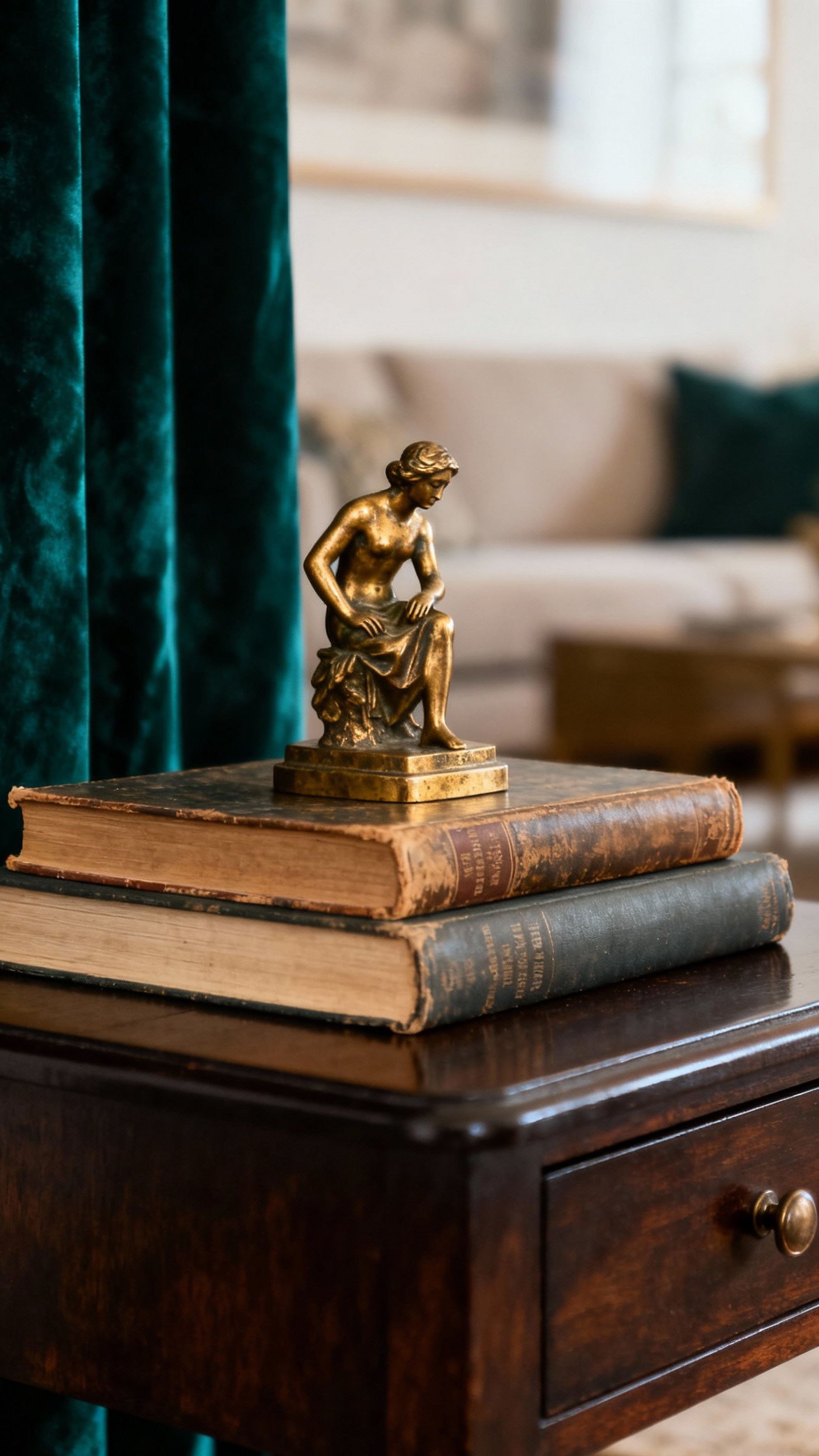 Glamorous transitional living room - Emerald & Brass: Transitional Glamour - This vignette captures the essence of glamorous transitional...