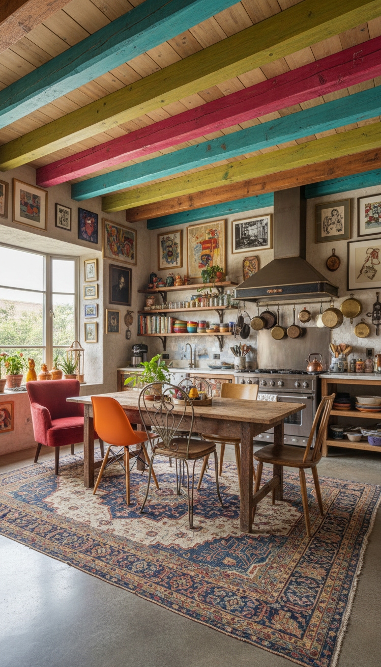 exposed beams kitchen - Exposed Beams: Kitchen Design with Character - These exposed beams steal the show, splashed with...