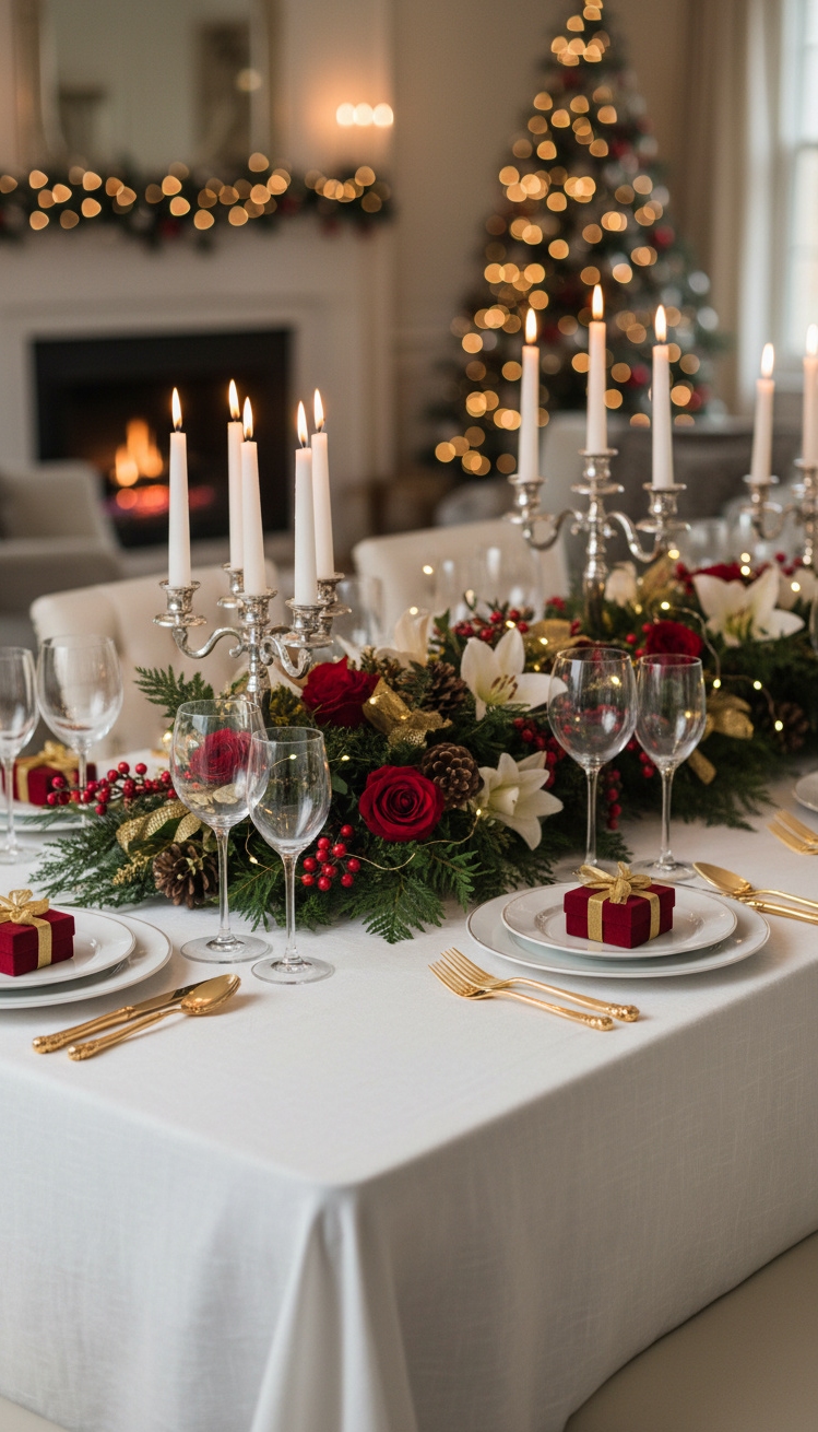 luxury christmas decor - Gilded Christmas: Table Design Ideas - These crystal glasses catch the light, reflecting the...