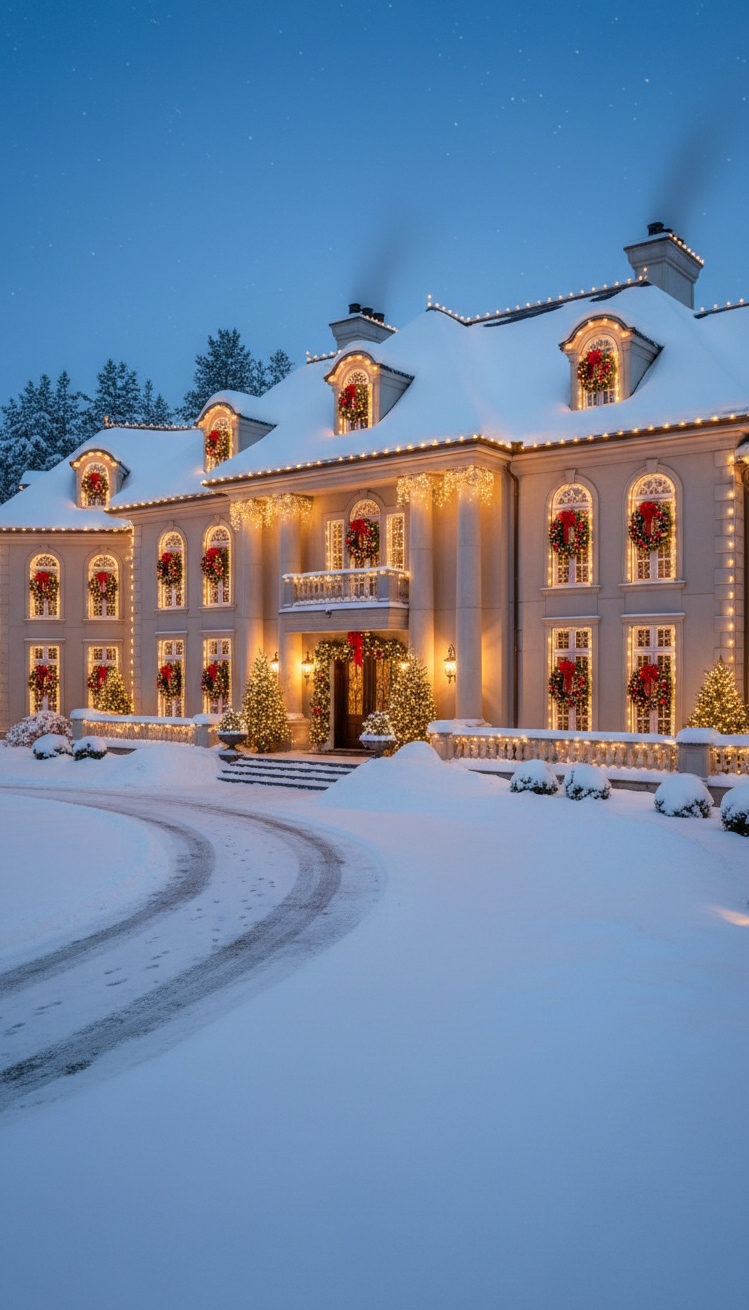 luxury christmas decor - Luxury Christmas: Light and Wreath - <a href=