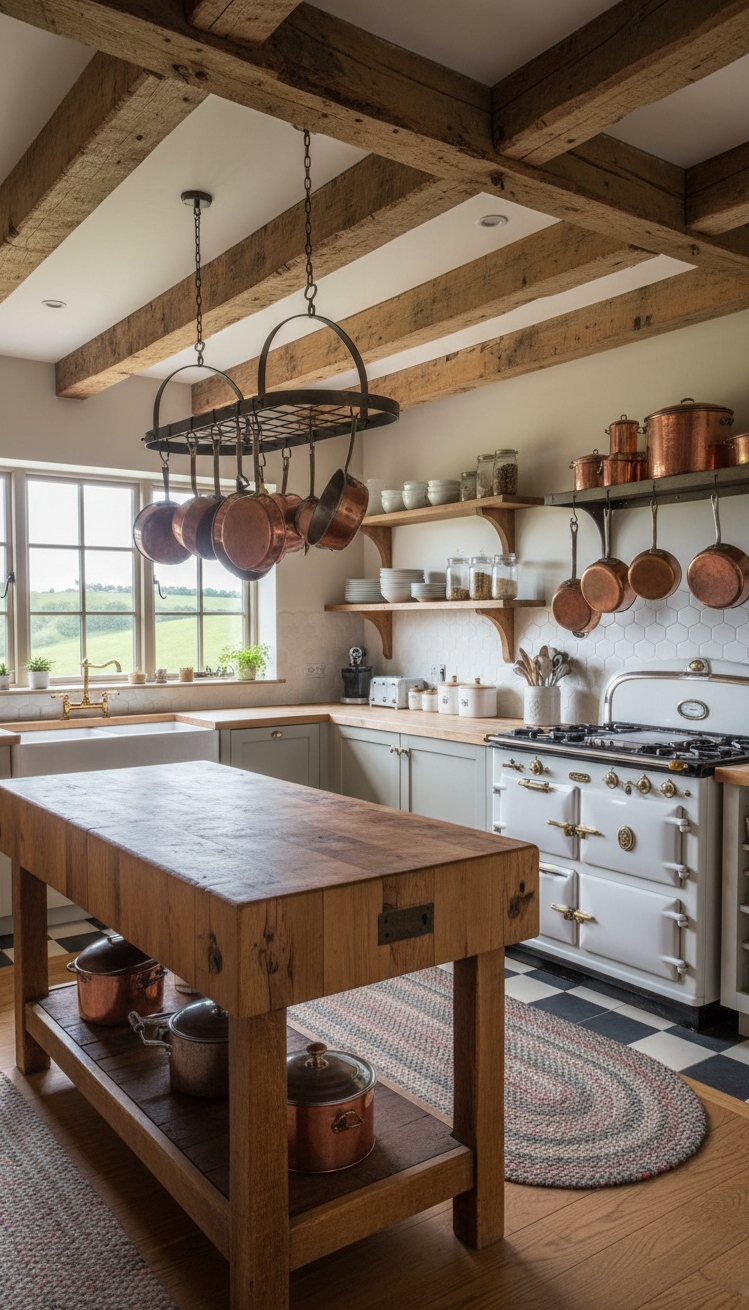 exposed beams kitchen - Exposed Beams: Kitchen Design Statement - exposed beams kitchen - These reclaimed wood beams command attention. Their rough...