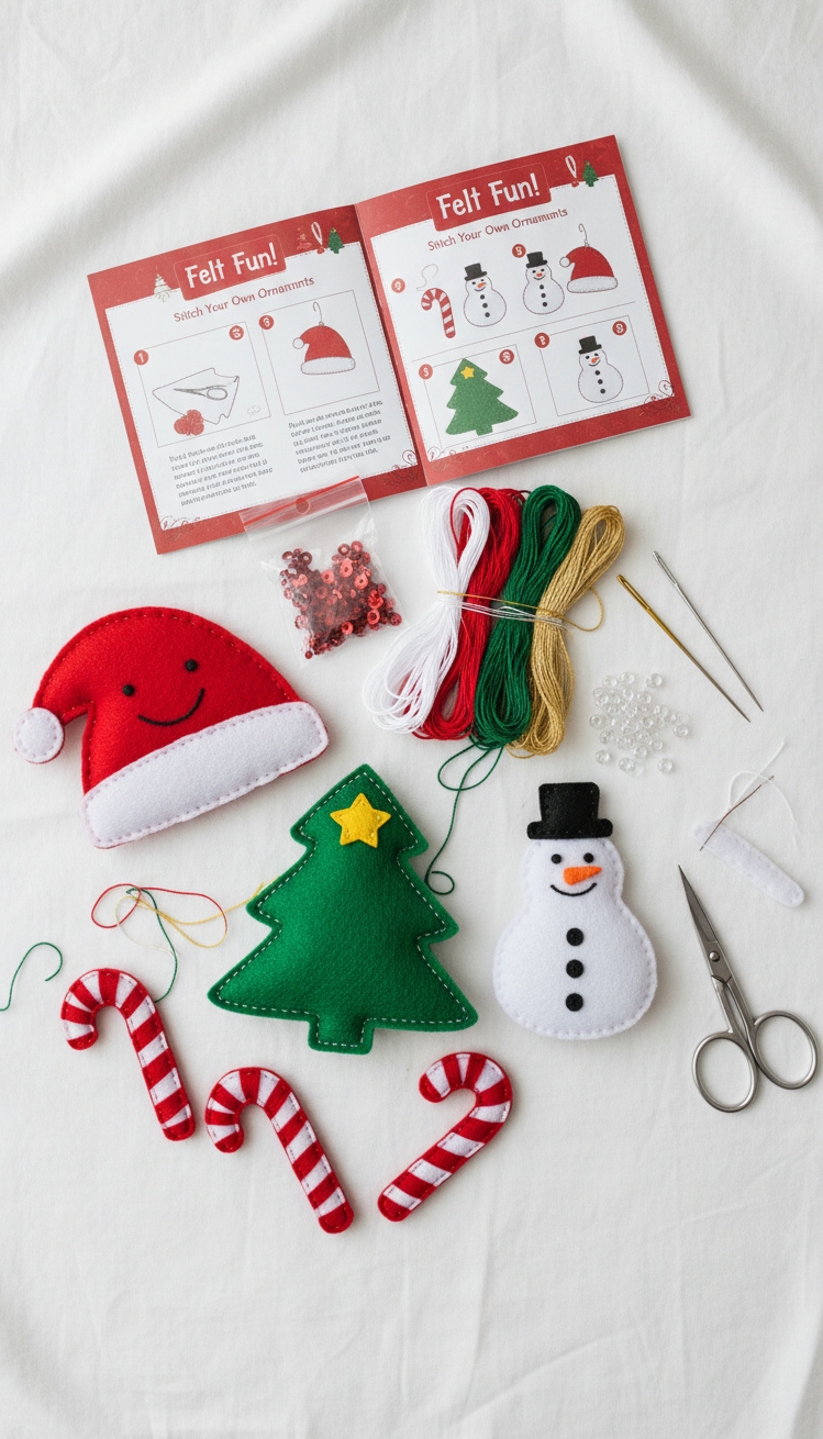 felt christmas ornaments - Felt Ornament Designs: Simple Christmas Charm - These felt ornament kits practically beg you to...