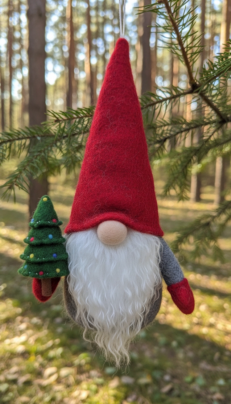 felt christmas ornaments - Felt Ornament Designs: Charming Holiday Details - These felt gnomes feel so cozy. The long,...