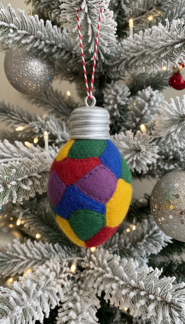 felt christmas ornaments - Felt Christmas Lights: A Design Highlight - These felt ornaments bring a handmade touch to...