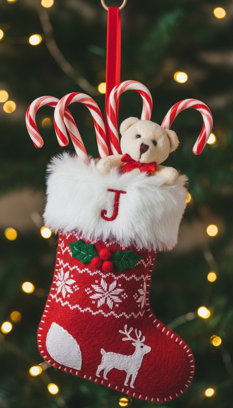 felt christmas ornaments - Felt Christmas Ornaments: Design Highlights - These felt stockings feel so cozy. The crafter...