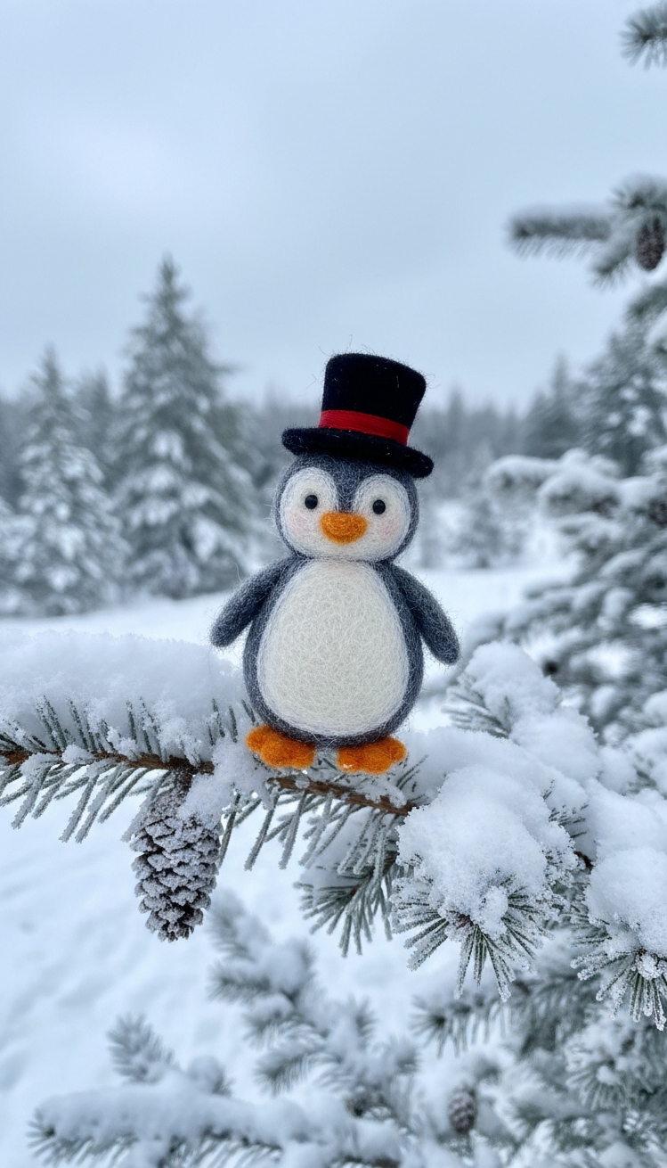 felt christmas ornaments - Felt Penguin Ornament Design Details - These felt penguins bring a handmade charm to...