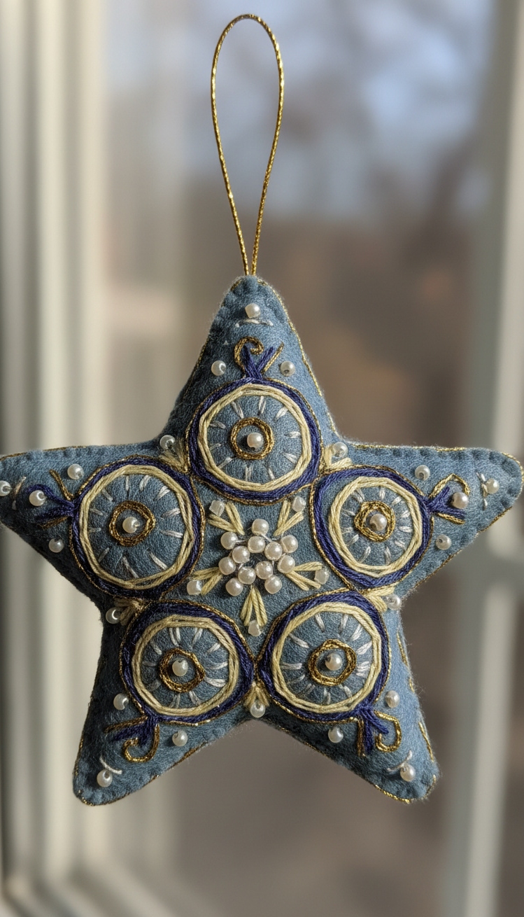 felt christmas ornaments - Felt Ornaments: Stitching Sparkle to Christmas - These felt stars feel special. The crafter used...