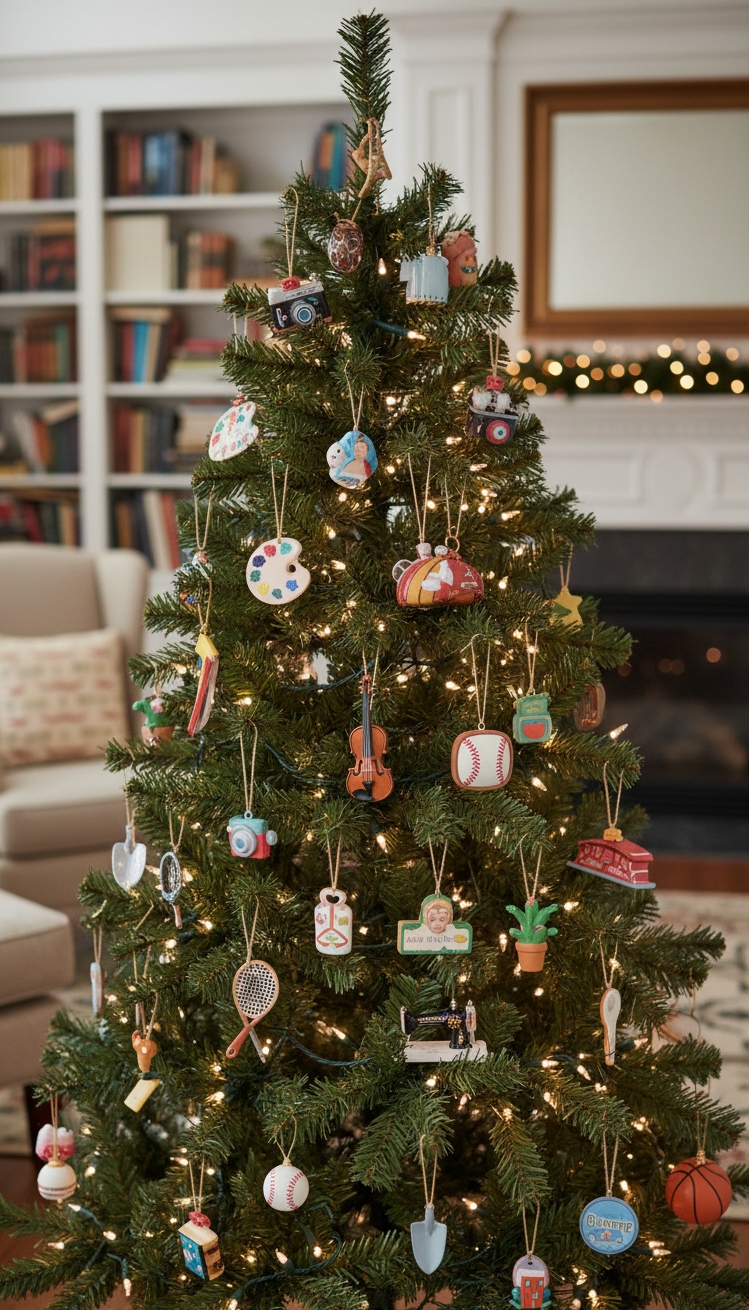 christmas tree decor ideas - Hobby Ornaments: A Personalized Christmas Tree - This Christmas tree bursts with personality, showcasing a...