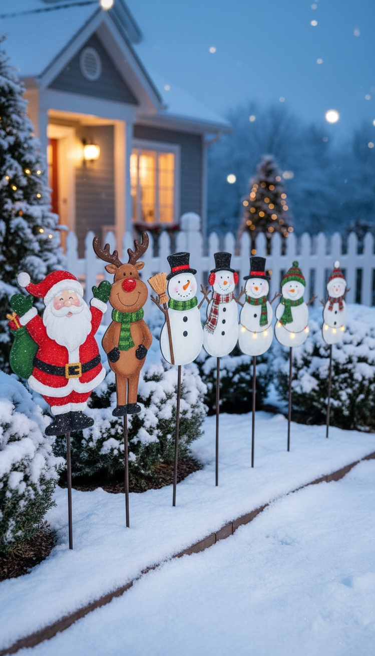 christmas garden decorations - Festive Garden Stakes: A Christmas Design - These cheerful <a href=