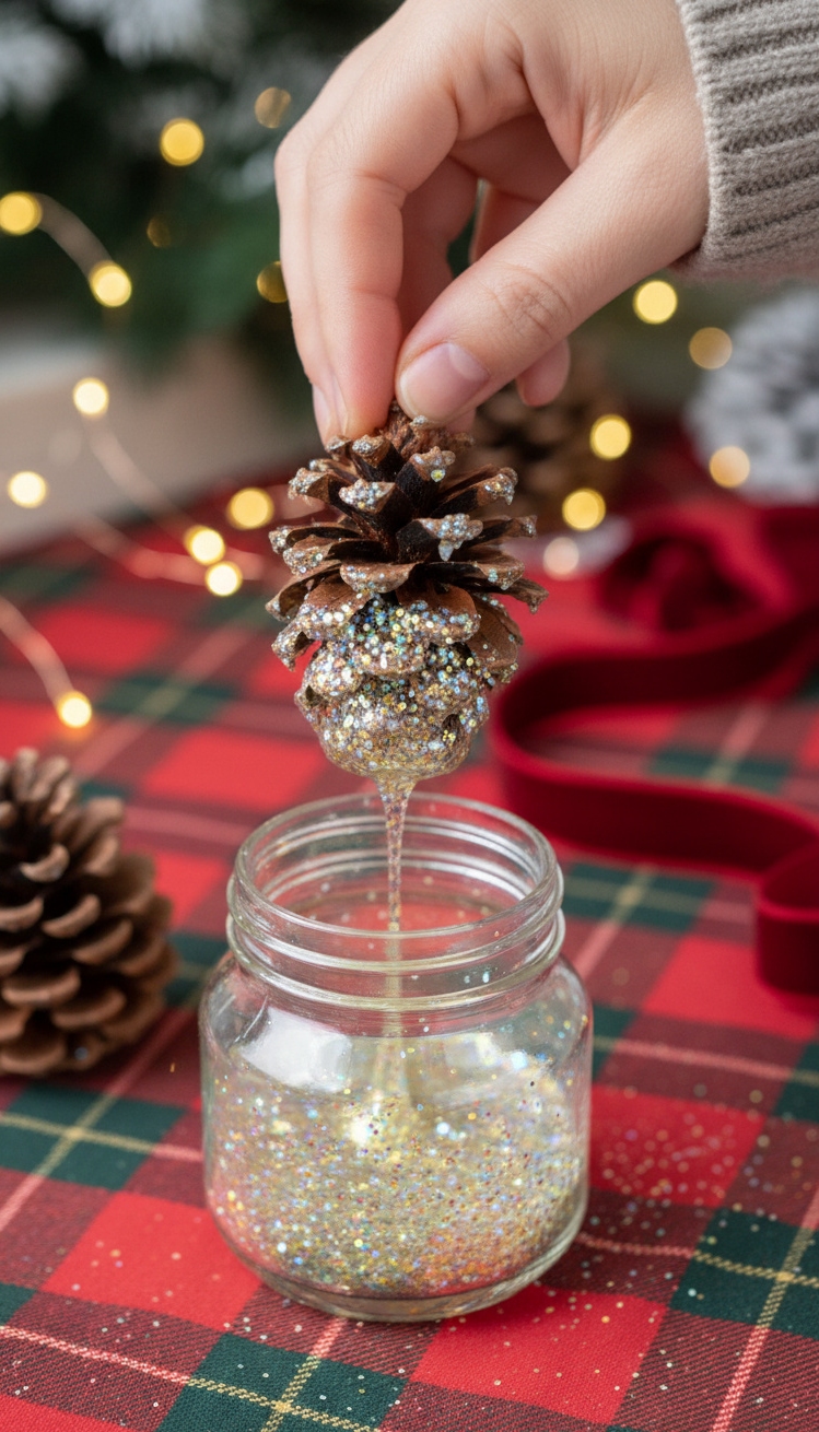 christmas ornament crafts - Sparkling Christmas Ornaments: A Design Guide - The glittered pinecone catches light like a tiny...