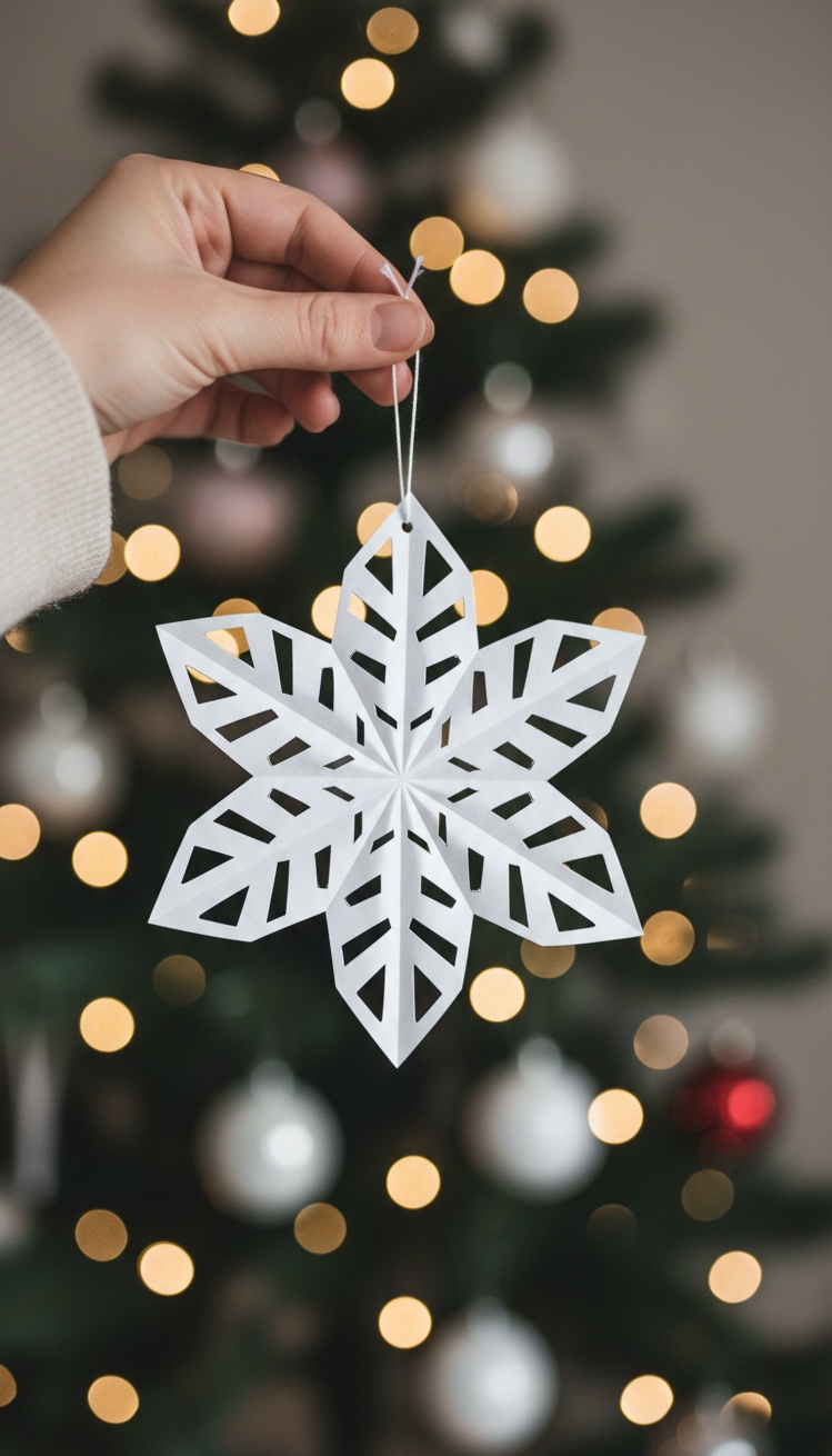 easy christmas ornaments - Easy Christmas Ornaments: Simple Design - easy christmas ornaments - These paper snowflakes feel delicate in your hand....