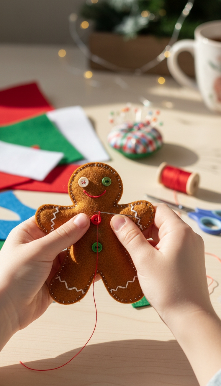 felt christmas ornaments - Felt Christmas Ornaments: Handcrafted Cheer - These felt gingerbread ornaments practically beg to be...