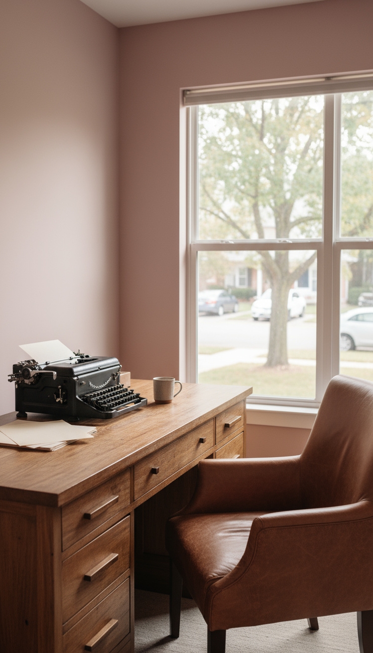 serene interior colors - Dusty Rose: Serene Home Office Design - The 