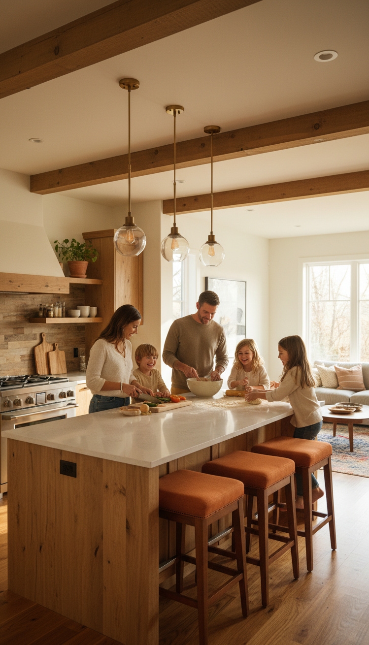Modern Italian Kitchen Ideas - Italian Kitchens: Warm Wood and Light - The kitchen island, crafted with warm wood and...