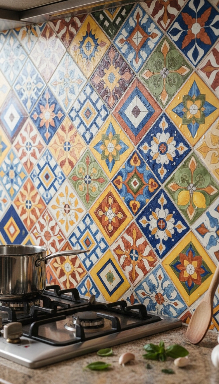 Modern Italian Kitchen Ideas - Modern Italian Kitchens: Tile Backsplash Ideas - The backsplash steals the show with its lively...