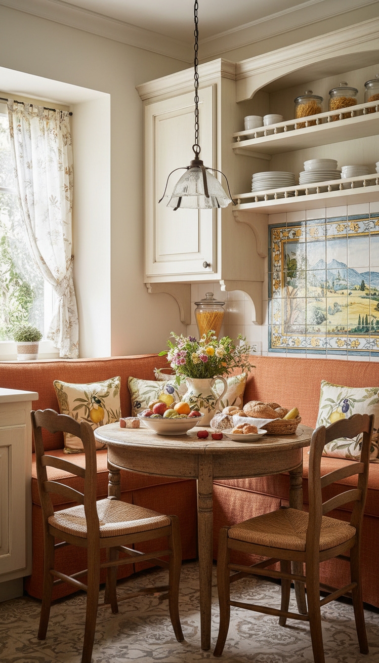 Modern Italian Kitchen Ideas - Italian Kitchens: Cozy Corner Details - The breakfast nook steals the show with its...