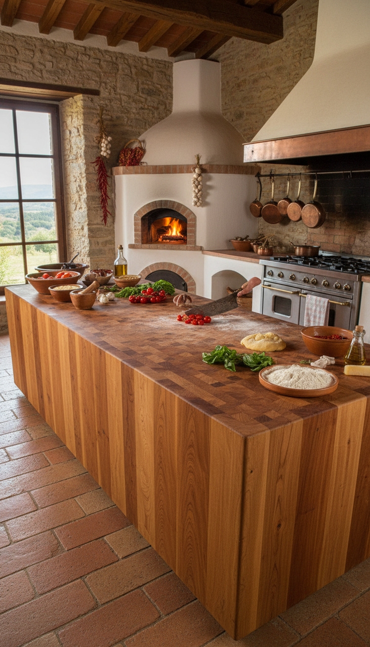 Modern Italian Kitchen Ideas - Modern Italian Kitchens: Wood Grain Warmth - The butcher block countertop is the heart of...