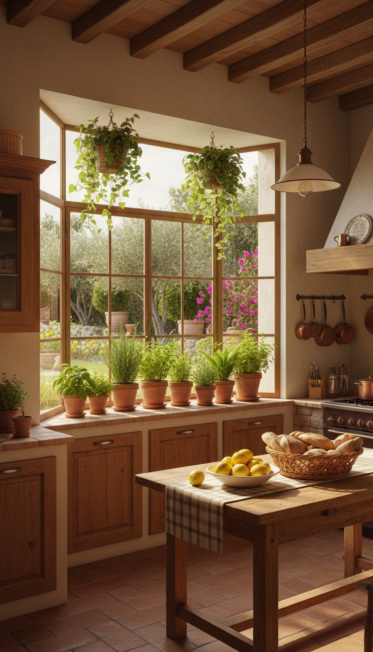 Modern Italian Kitchen Ideas - Italian Kitchens: Garden Window Charm - The garden window is the heart of this...
