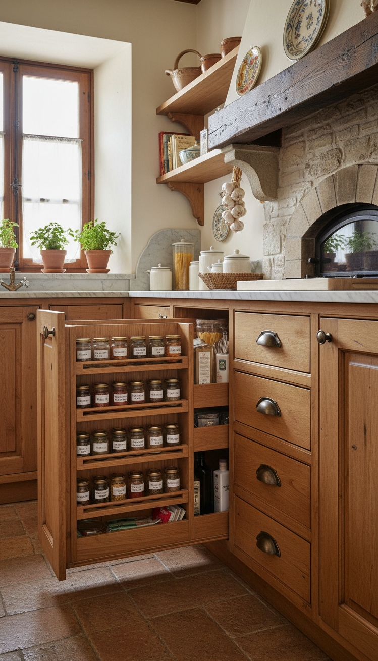 Modern Italian Kitchen Ideas - Modern Italian Kitchen: Hidden Storage - The smooth, pale stone countertops and backsplash set...