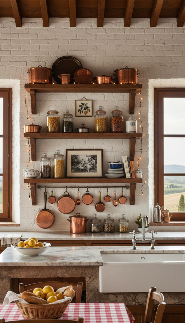 Modern Italian Kitchen Ideas - Modern Italian Kitchens: Open Shelf Style - The open shelving steals the show, showcasing a...