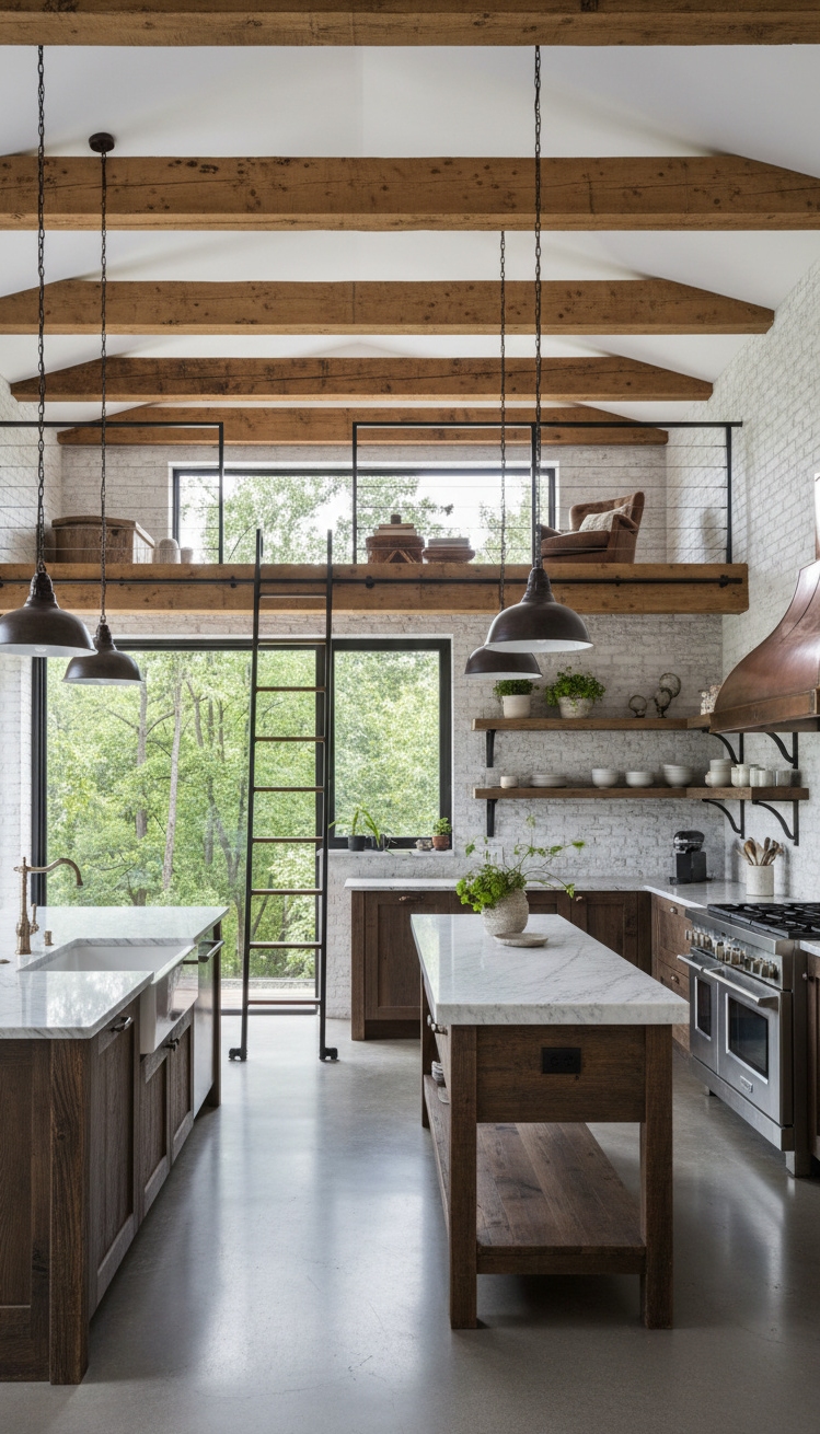 exposed beams kitchen - Exposed Beams: Kitchen Loft Design - These exposed beams grab your attention right away....
