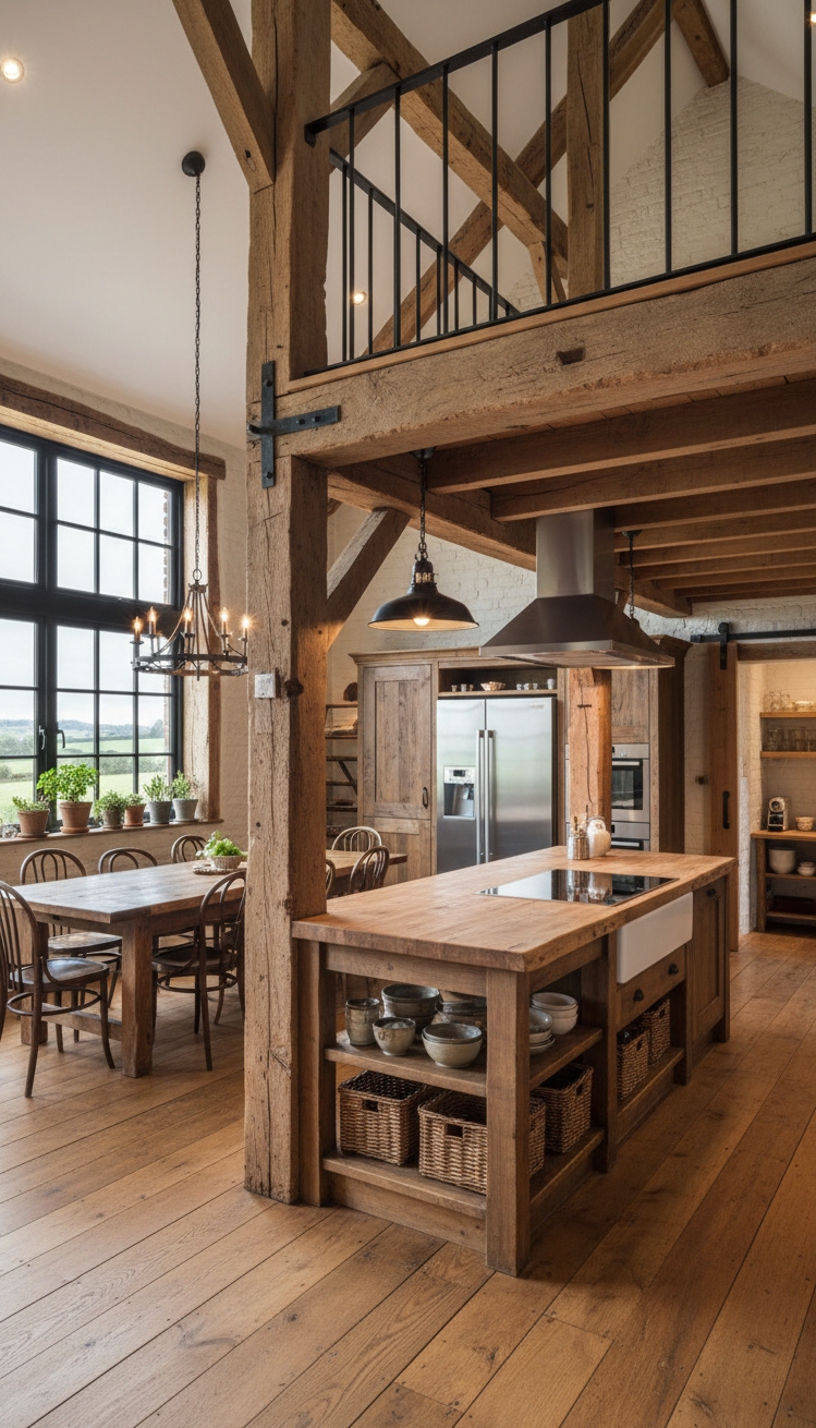 exposed beams kitchen - Exposed Beams: Kitchen Design Highlights - exposed beams kitchen - These exposed beams command attention, drawing your eyes...