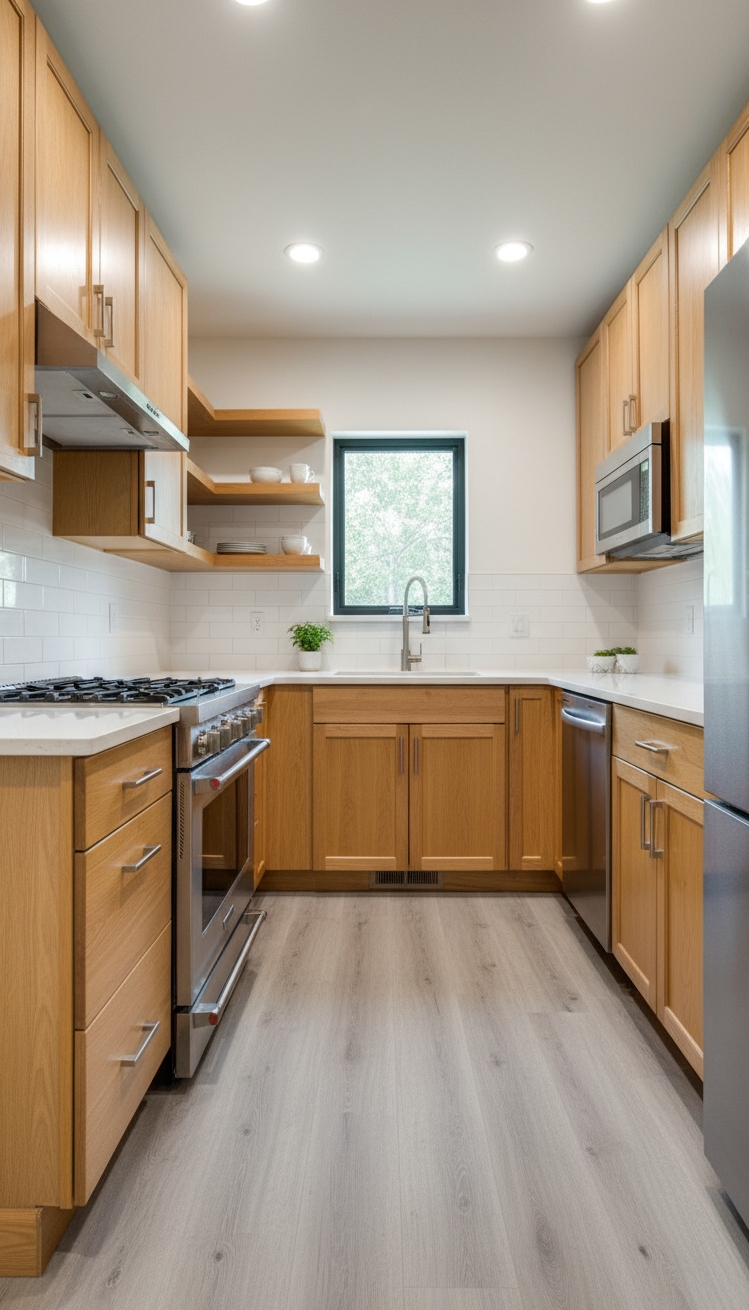 Light Grey Floors Kitchen - Light Grey Floors: Kitchen Design Ideas - The light grey vinyl plank floors immediately ground...