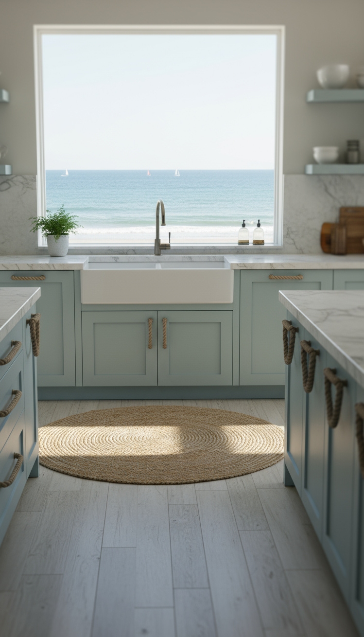 Light Grey Floors Kitchen - Light Grey Floors: Coastal Kitchen Dreams - Light Grey Floors Kitchen - The light grey whitewashed wood floors immediately set...