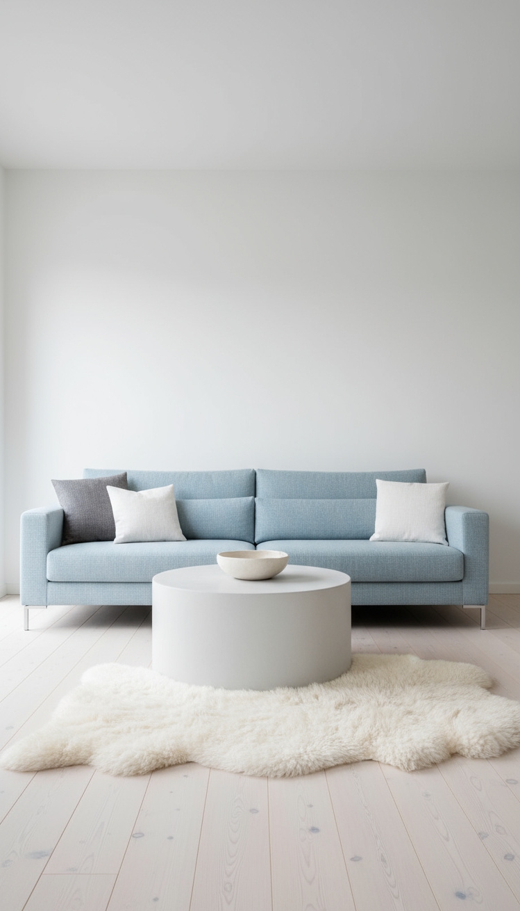 Light Blue Couch Living Room Ideas - Light Blue Couch: Serene Living Room Designs - The light blue sofa immediately draws you into...